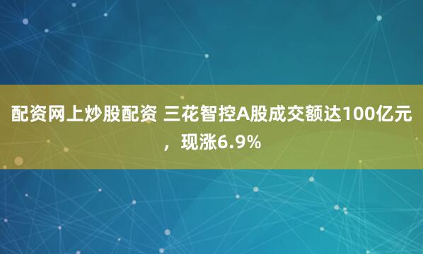 配资网上炒股配资 三花智控A股成交额达100亿元，现涨6.9%