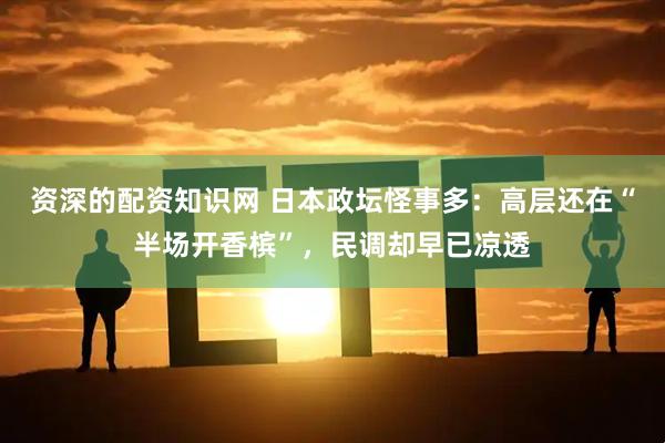 资深的配资知识网 日本政坛怪事多：高层还在“半场开香槟”，民调却早已凉透